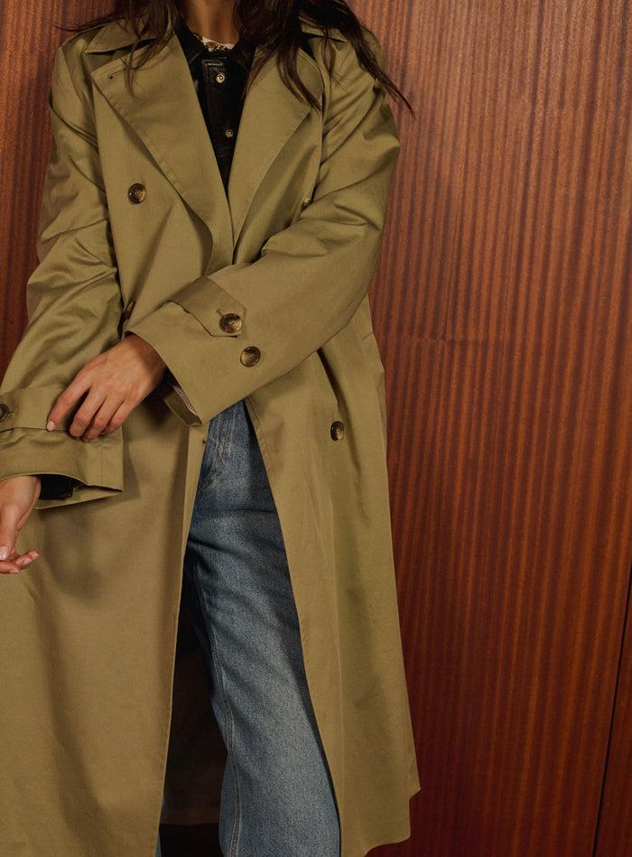 Petite Mendigote Ornella - Trench Coat Ceinturé Vert Olive