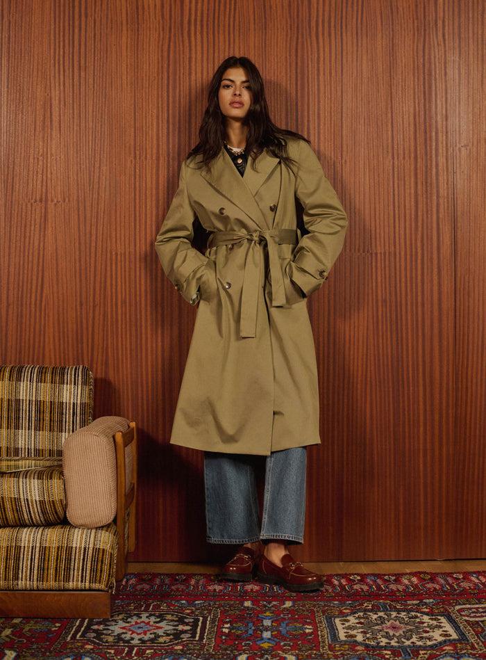 Petite Mendigote Ornella - Trench Coat Ceinturé Vert Olive