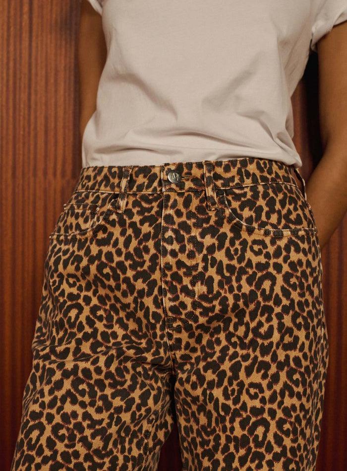 Petite Mendigote Perrine - Jean Droit Camel Et Léopard