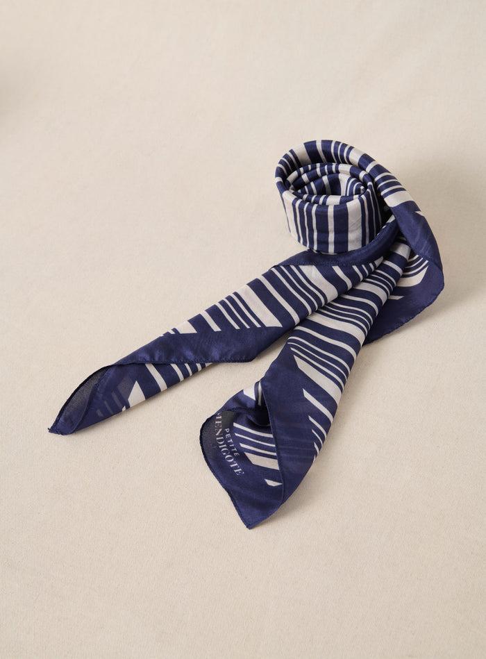 Petite Mendigote Anda - Foulard Bleu à Rayures