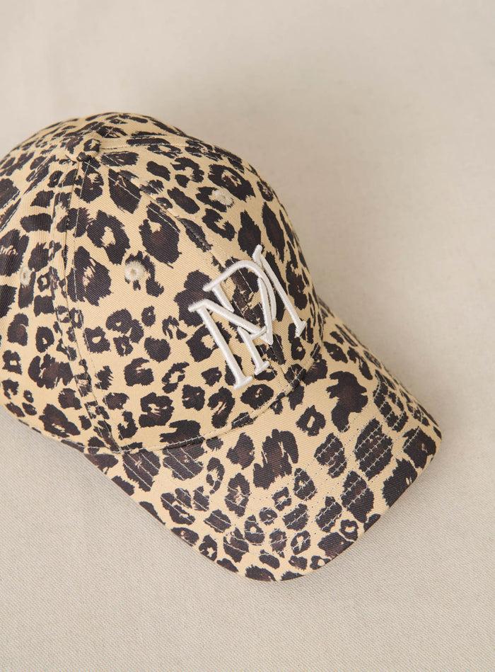 petite mendigote Anouk - Casquette en denim léopard