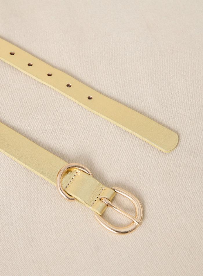 petite mendigote Astrid - Ceinture dorée en cuir