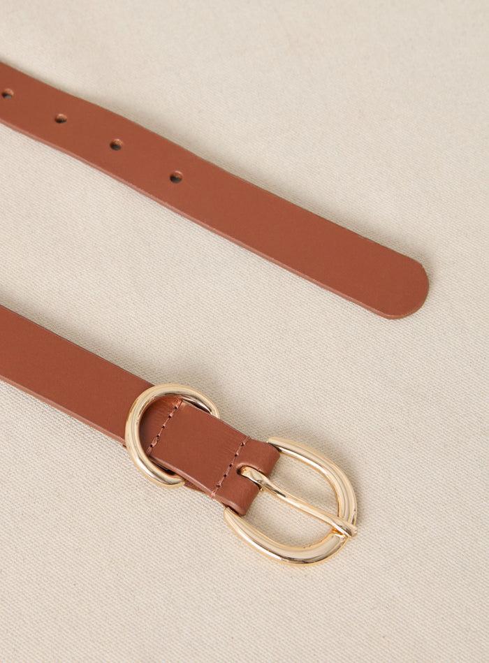 petite mendigote Astrid - Ceinture marron en cuir