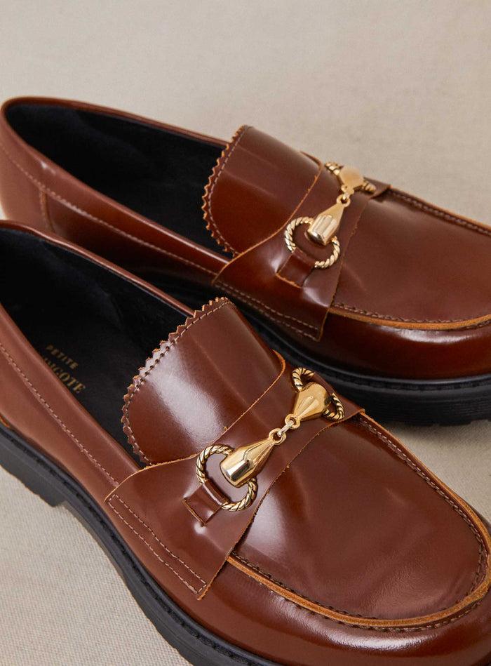 Petite Mendigote Come - Mocassins Cognac En Cuir