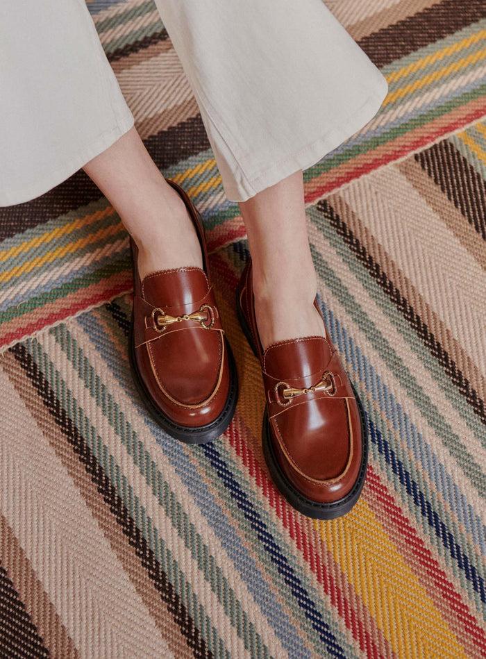 Petite Mendigote Come - Mocassins Cognac En Cuir