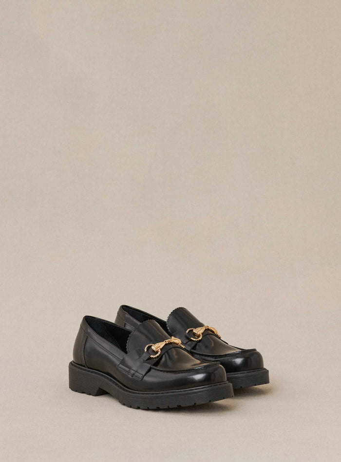 Petite Mendigote Come - Mocassins Noirs En Cuir