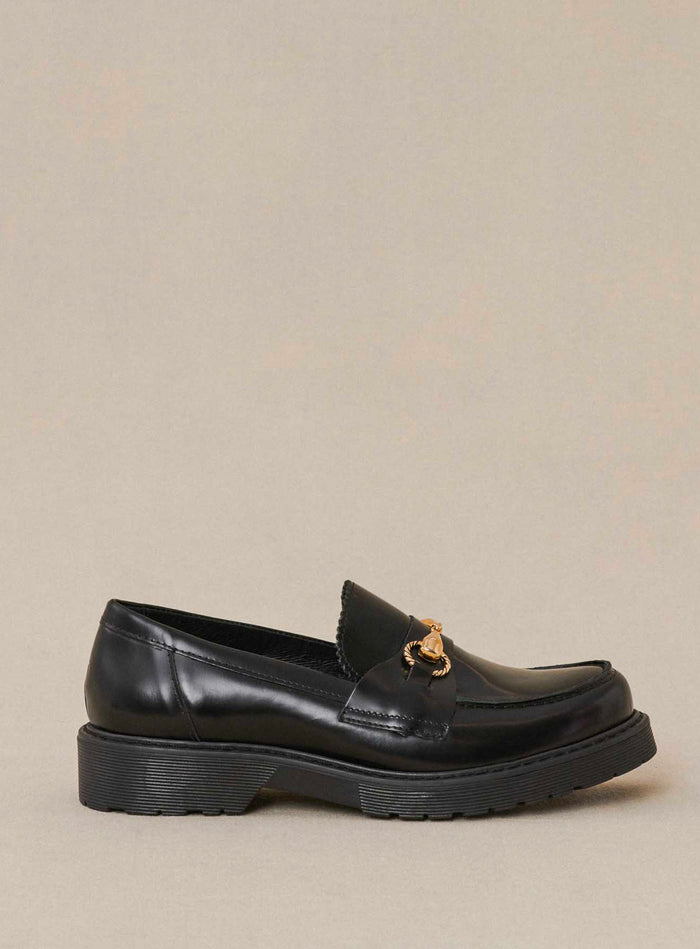 petite mendigote Come - Mocassins noirs en cuir