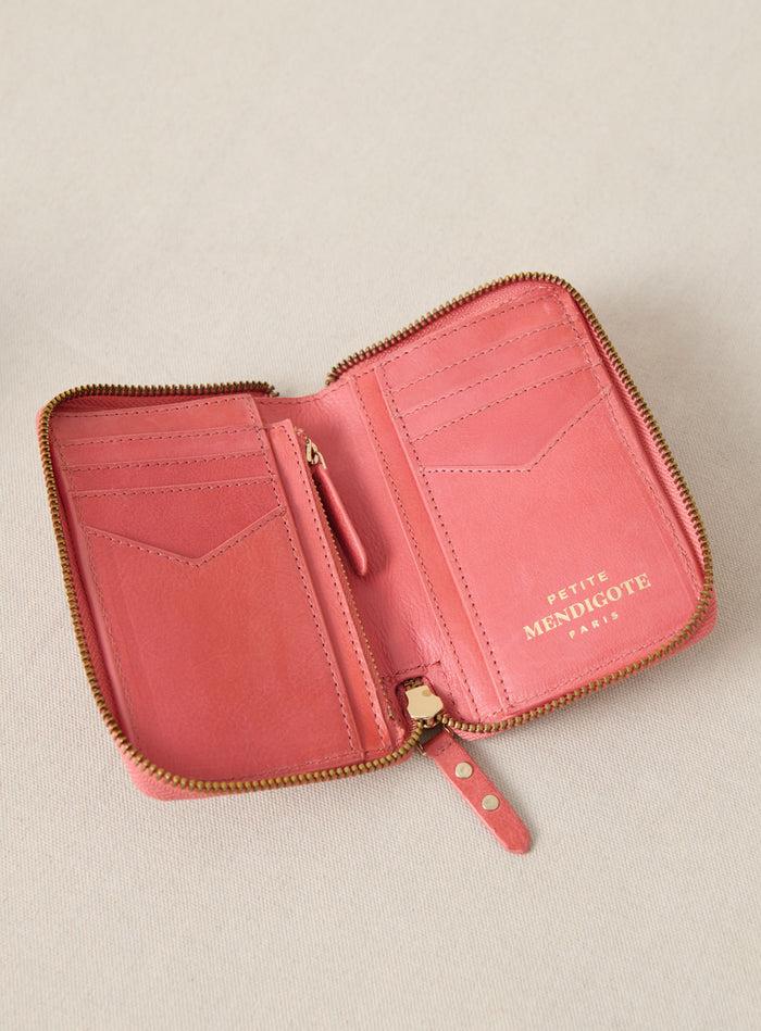 Petite Mendigote Edouard - Portefeuille En Cuir Rose