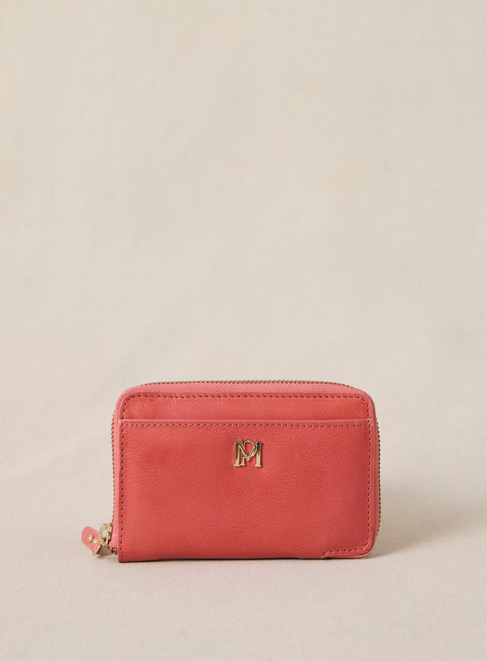 petite mendigote Edouard - Portefeuille en cuir rose