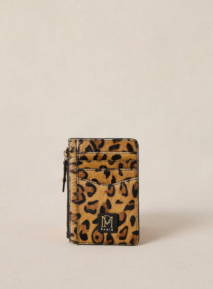 petite mendigote Elmo - Portefeuille en cuir léopard