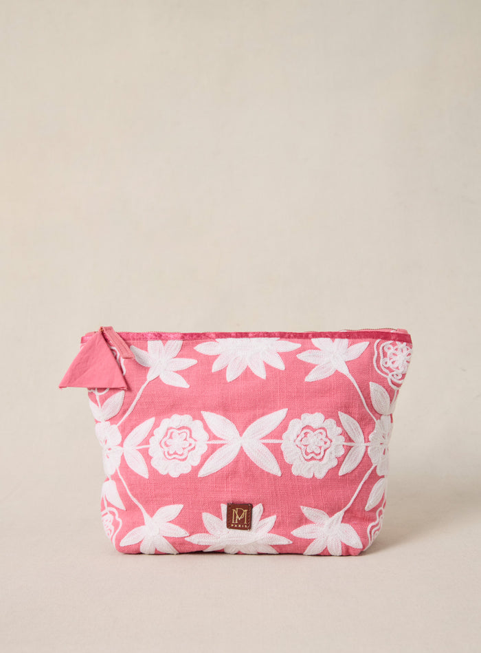 petite mendigote Eva - Grande pochette en coton rose