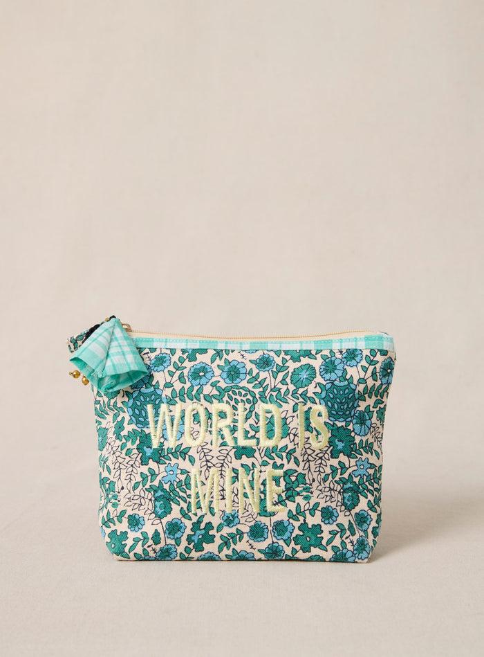 petite mendigote Eva - Pochette en coton vert