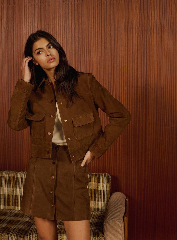 Petite Mendigote Jilia - Jupe Courte En Cuir Marron