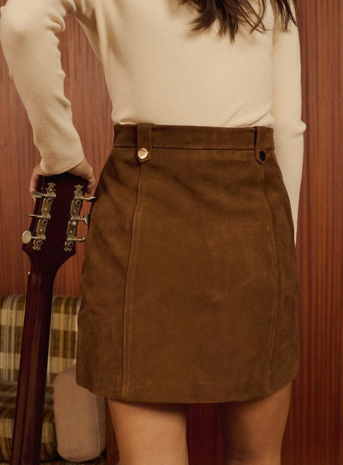 Petite Mendigote Jilia - Jupe Courte En Cuir Marron
