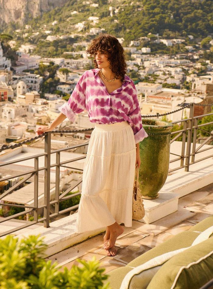 petite mendigote Joly - Jupe longue fluide - Écru