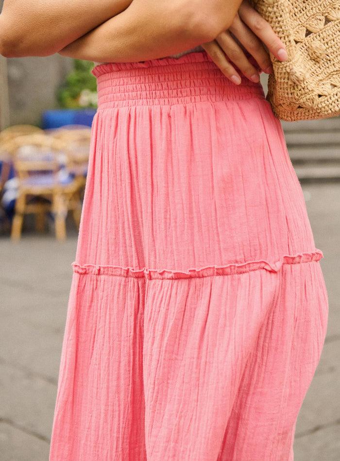 petite mendigote Joly - Jupe longue fluide - Rose