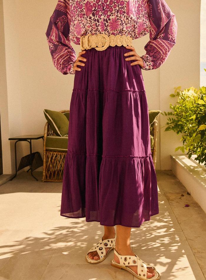 petite mendigote Joly - Jupe longue fluide - Violet