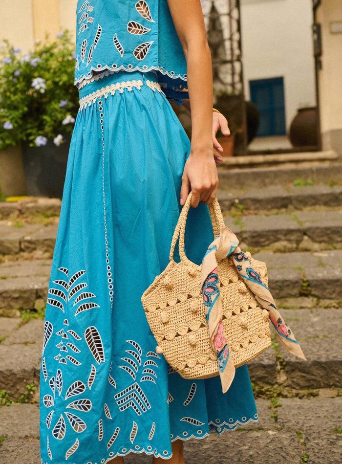 petite mendigote José - Jupe longue ajourée - Bleu