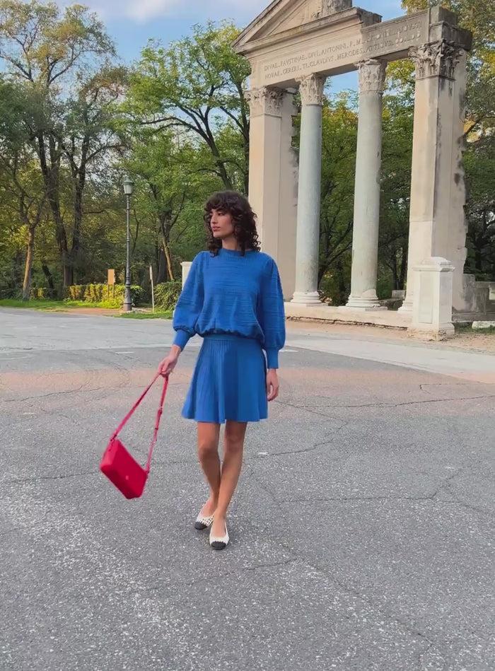 Petite Mendigote Milet - Pull En Maille Ajourée Bleu