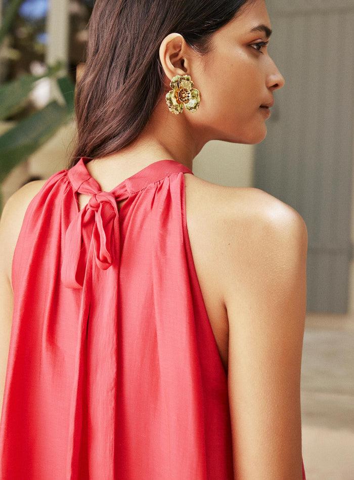 Petite Mendigote Riyu - Robe Midi Unie Colorée - Rose