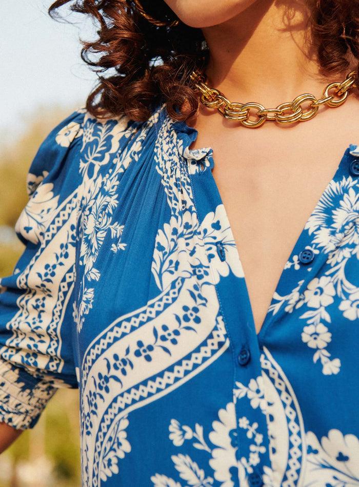 Petite Mendigote Romy - Robe Midi à Imprimé - Bleu