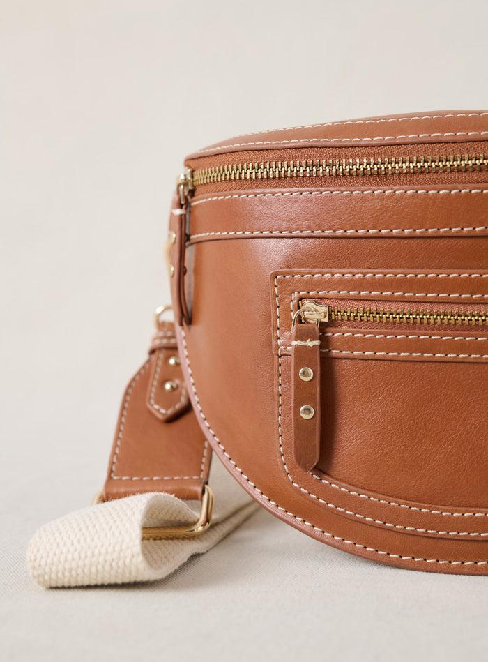Petite Mendigote Sana - Sac Banane En Cuir Camel