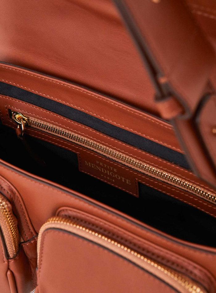 Petite Mendigote Steve - Sac Cargo Camel En Cuir