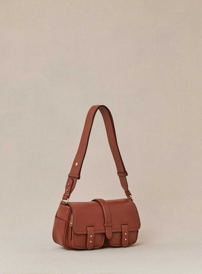 Petite Mendigote Steve - Sac Cargo Camel En Cuir