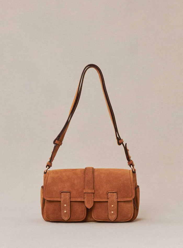 petite mendigote Steve - Sac cargo marron en cuir