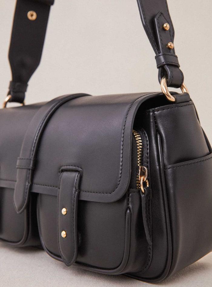 Petite Mendigote Steve - Sac Cargo Noir En Cuir