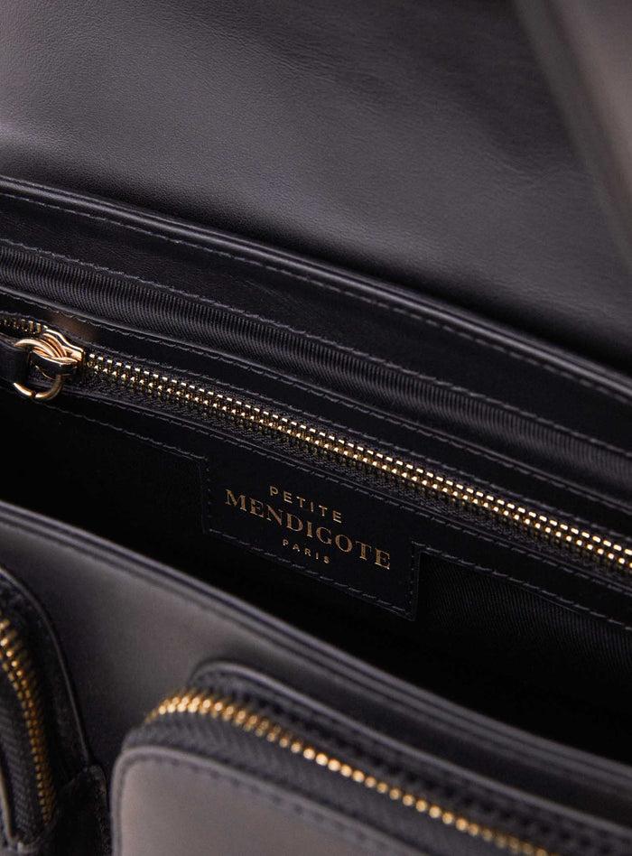 Petite Mendigote Steve - Sac Cargo Noir En Cuir