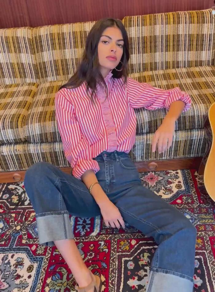 Petite Mendigote Talcy - Chemise Rayée Rouge