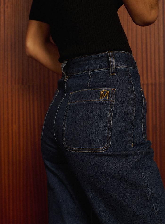 Petite Mendigote Petra - Jean évasé Et Taille Haute Bleu Marine