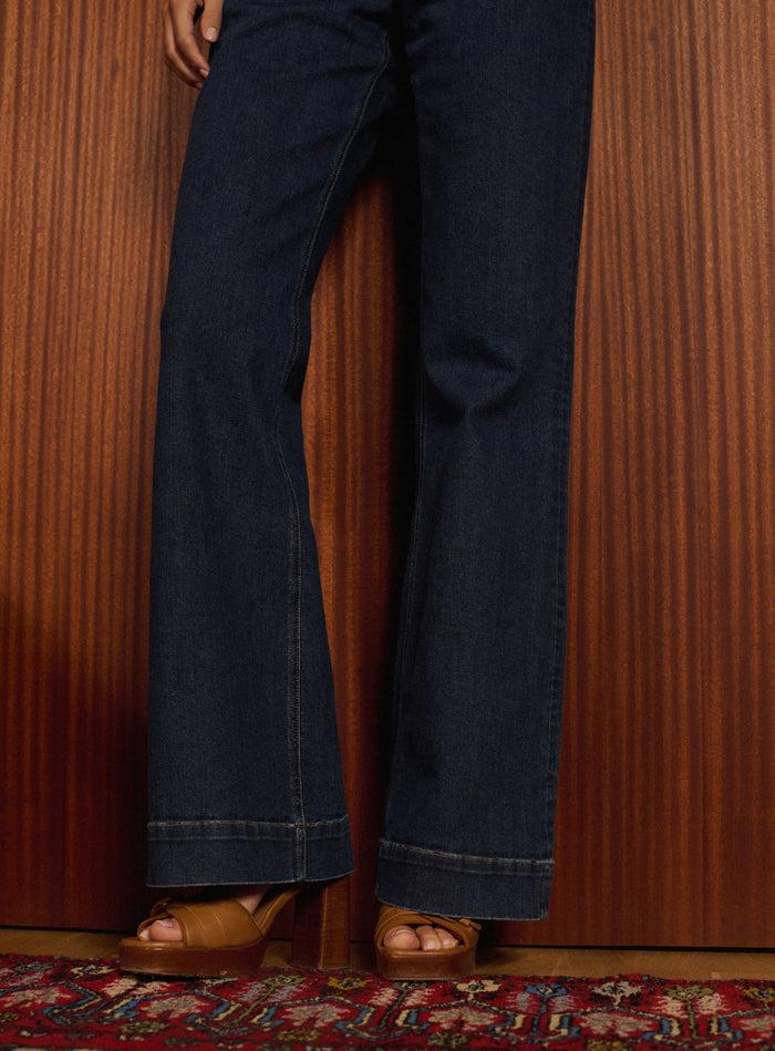 Petite Mendigote Petra - Jean évasé Et Taille Haute Bleu Marine