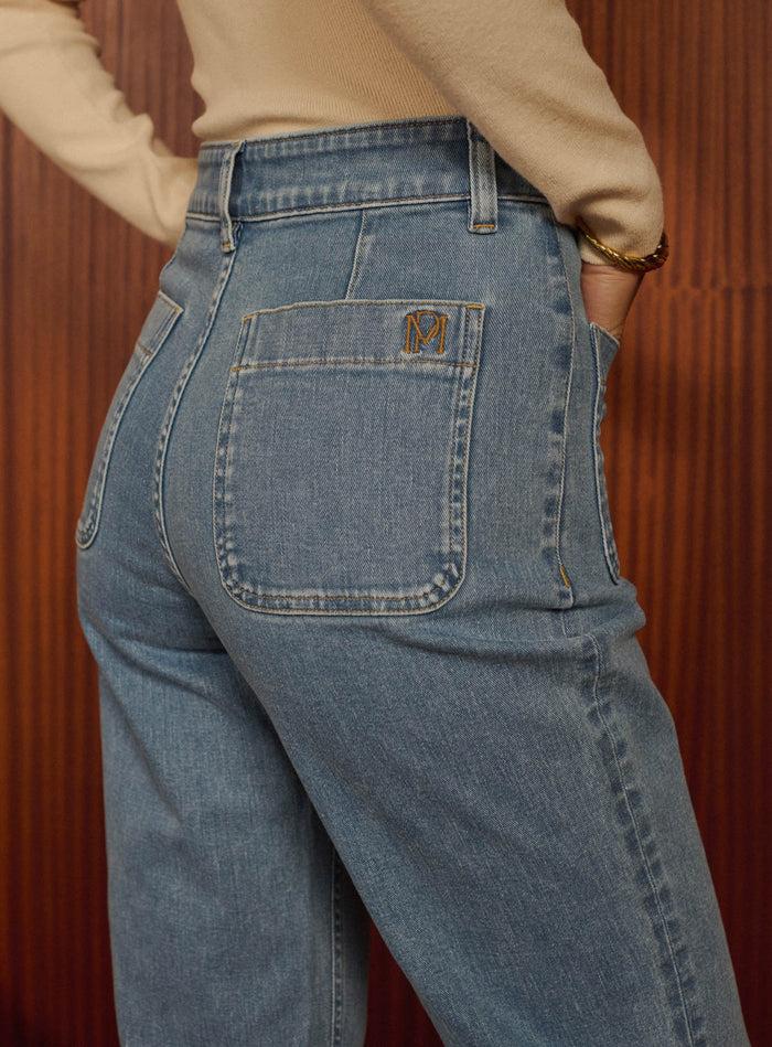 Petite Mendigote Petra - Jean évasé Taille Haute - Bleu Ciel