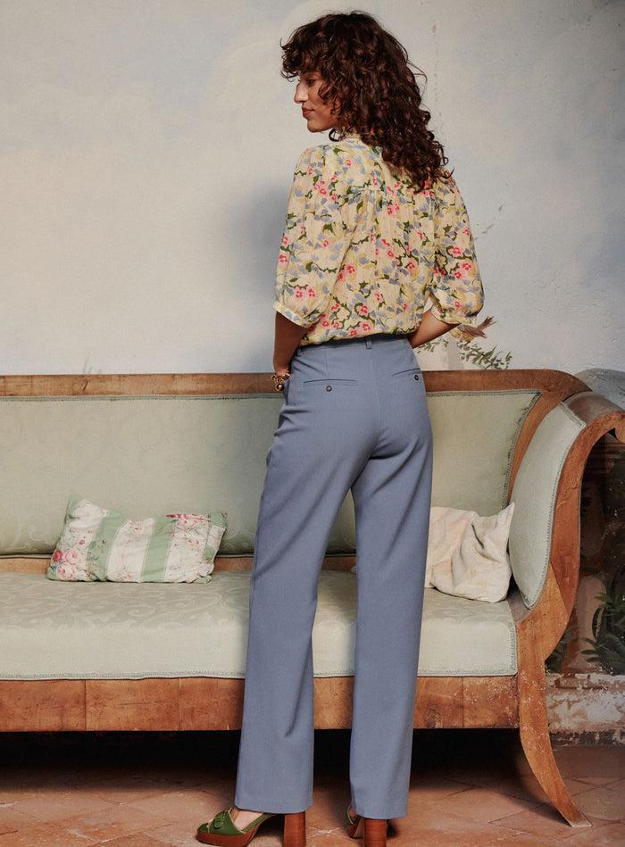 Petite Mendigote Petra - Pantalon Droit Taille Haute - Bleu