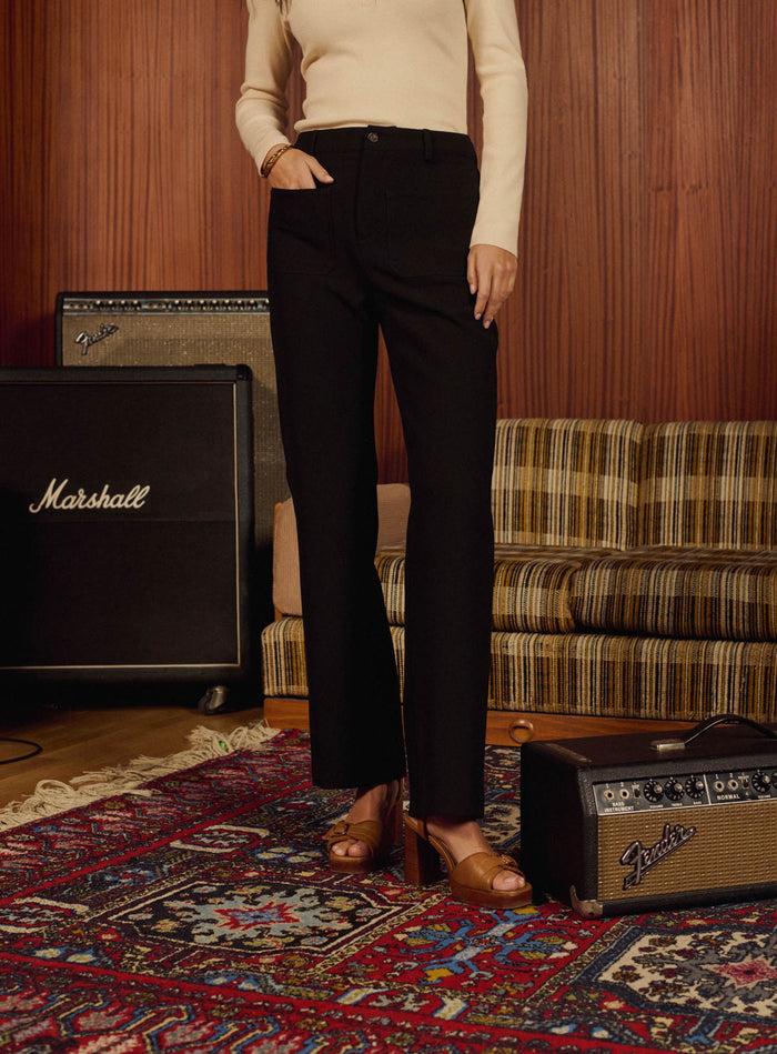 Petite Mendigote Petra - Pantalon Noir Coupe Droite Avec Ourlet