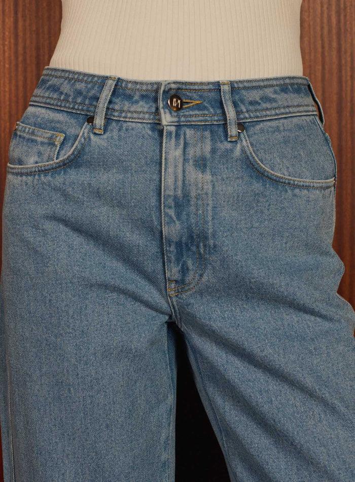 Petite Mendigote Philippine - Jean 7/8ème évasé Taille Haute - Bleu