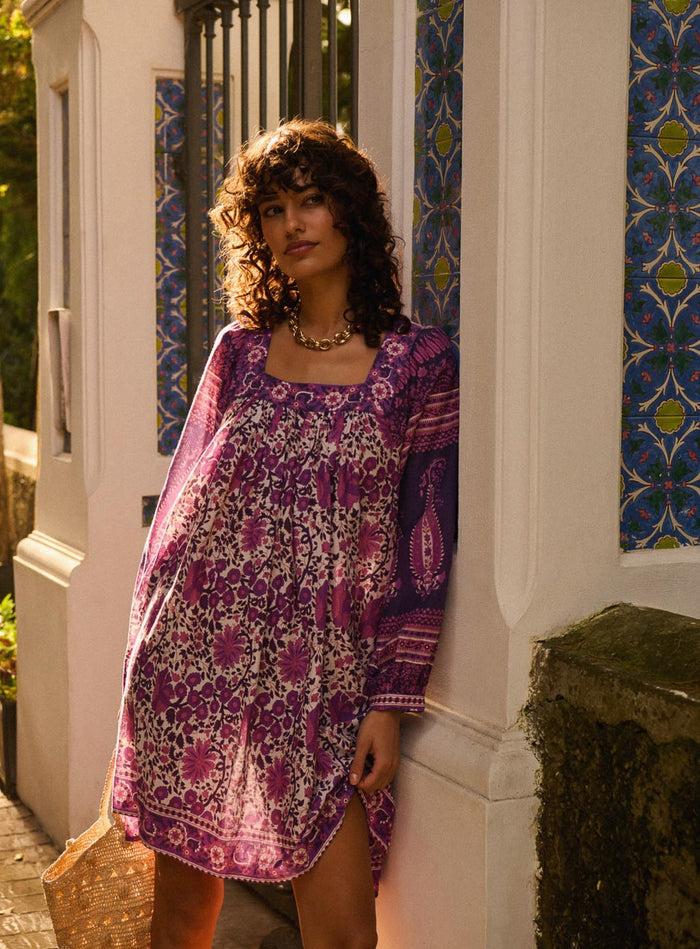 Petite Mendigote Rabea - Robe Courte à Manches Longues Et Imprimé Fleuri - Rose