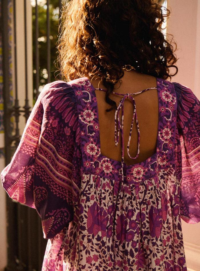 Petite Mendigote Rabea - Robe Courte à Manches Longues Et Imprimé Fleuri - Rose