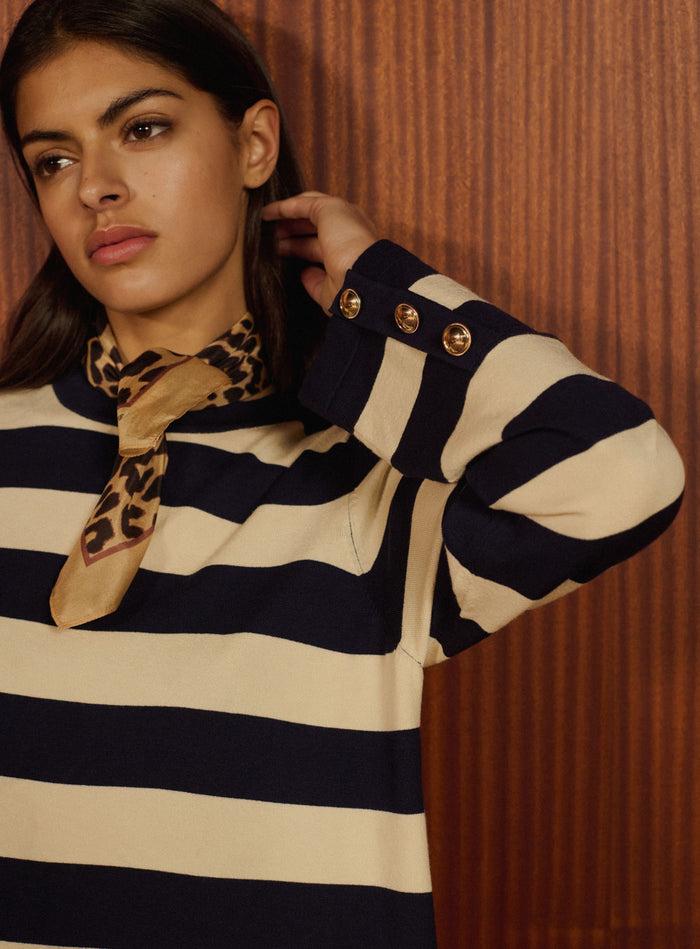 Petite Mendigote Rady - Robe Courte Marinière En Mailles Fines