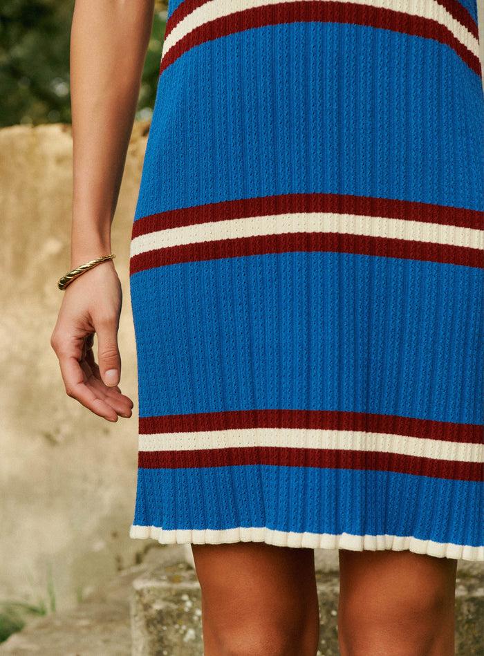 Petite Mendigote Rida - Robe Courte En Maille à Rayures
