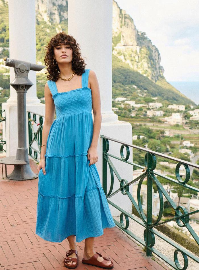 Petite Mendigote Ron - Robe Longue Et Fluide Sans Manches - Bleu