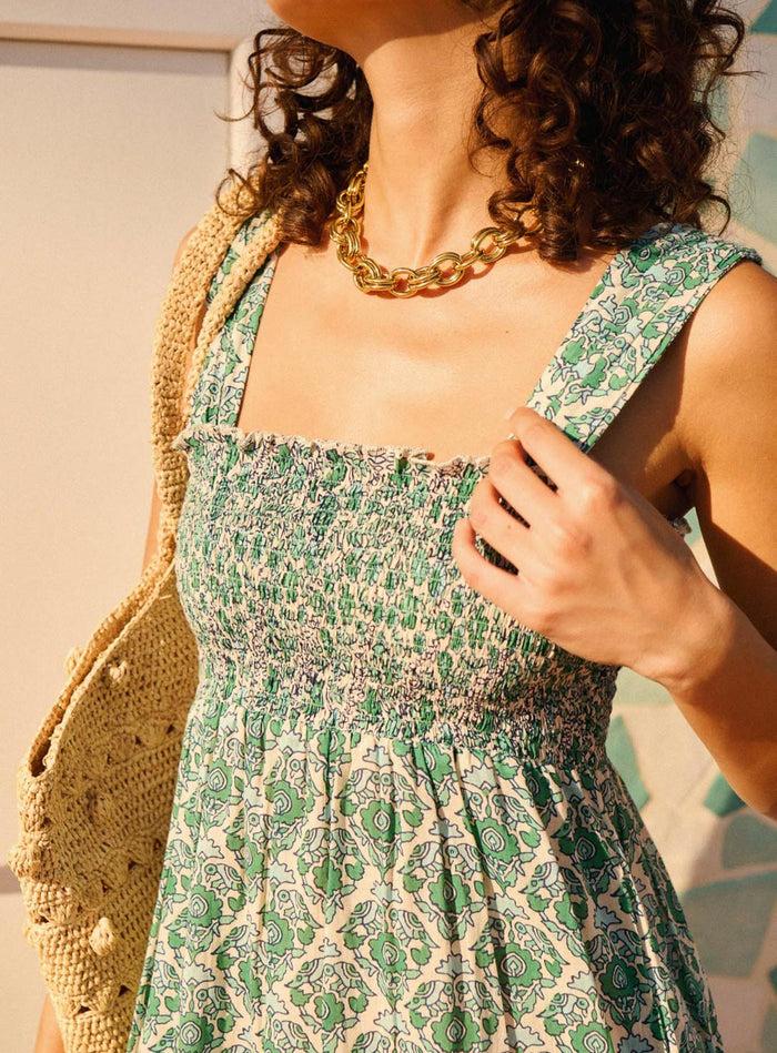Petite Mendigote Ron - Robe Longue Et Fluide Sans Manches - Vert