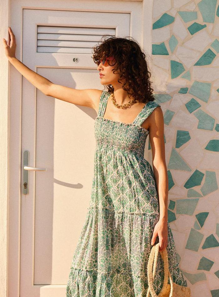 Petite Mendigote Ron - Robe Longue Et Fluide Sans Manches - Vert