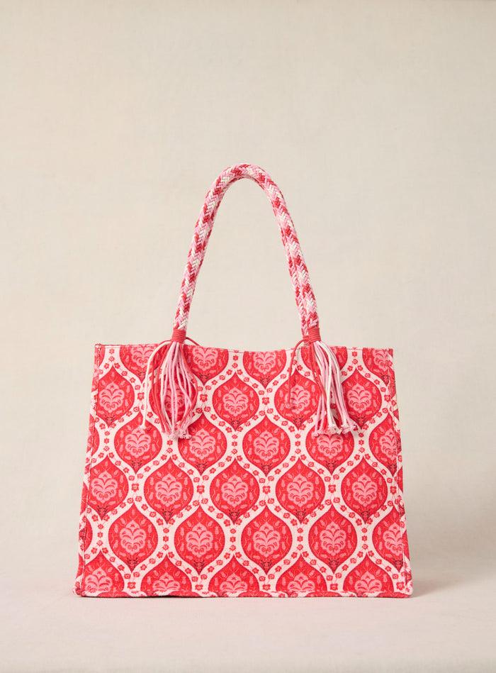 Petite Mendigote Sai - Grand Sac Cabas En Tissu Et à Imprimé Rouge
