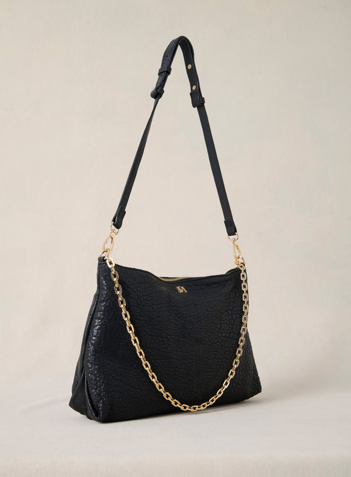 Petite Mendigote Serion - Grand Sac En Cuir Tressé Noir