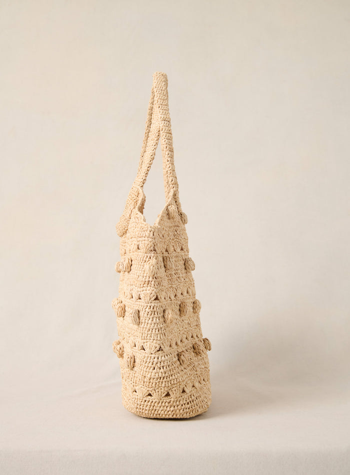 Petite Mendigote Soleil - Sac Cabas En Crochet Et Raphia