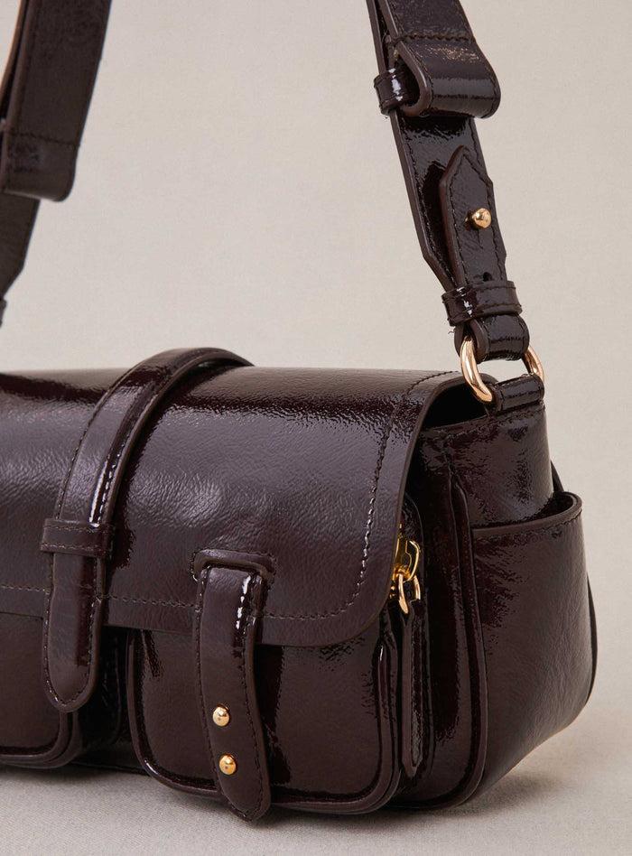 Petite Mendigote Steve - Petit Sac Cargo Bordeaux En Cuir
