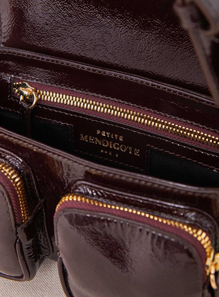 Petite Mendigote Steve - Petit Sac Cargo Bordeaux En Cuir